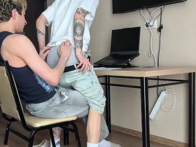 asked stepbrother to help with homework, deepthroat blowjob with an increment of ass fucking accouterment 1 free asian gay sex videos