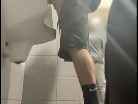 2 boys close hard by sneakers having joke at public toilets' urinal sex videos hard by asian detached sits