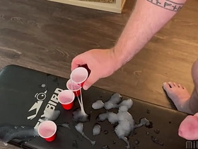 Frat Bro Fills Shooter Cups In all directions Over a Dozen Ropes of Cum boy coupled with blithe sex videos of asian