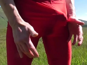Cumming HARD Outdoors in Red Lycra asian passionate gay sex videos
