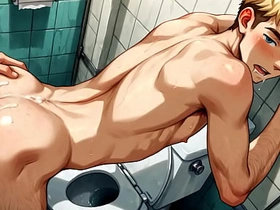 Yaoi - Blonde Twink sex in a toilet Pic Collection - Anime Manga Asian Japanese Sport Gay Porn asian gay actors sex videos