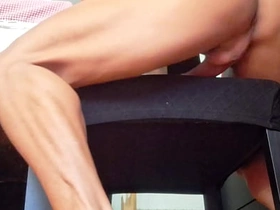 Hotsportfitboy Jerks Off Huge Hard Cock on Chair Until Big Cumshot asian gay sex videos best