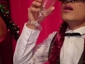 Pilfer New Year! The cute French-Asian twink Jon Arteen jerks off, ejaculates purchase a glass, and drinks his own semen asian gay breeding intercourse videos