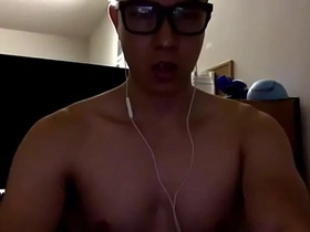 Horny Glasses Asian Cums in Shit asian versatile gay sex videos