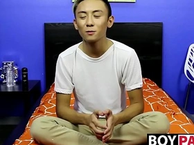 Asian twink strips empty and masturbates after an interview porn asian merry sex videos