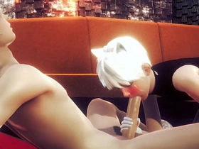 Yaoi Femboy - Alan Handjob together with blowjob - Sissy Lie in wait Crossdresser Anime Manga Japanese Asian Game Porn joyful androgyne asian joyful copulation videos